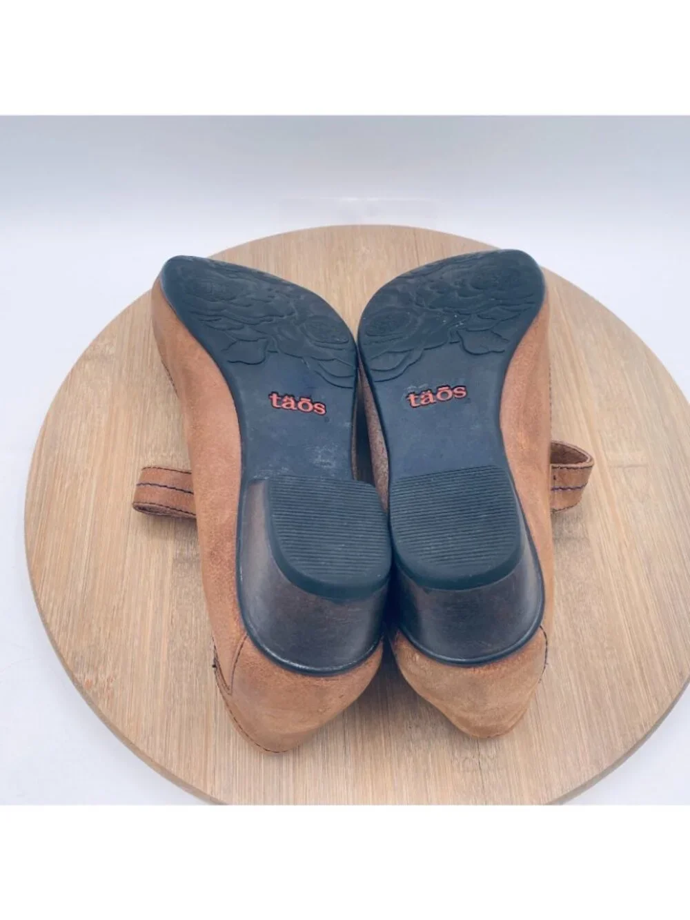 Taos Shoes Womens 9 40 Brown Leather Comfort Mary Jane Mambo Heels